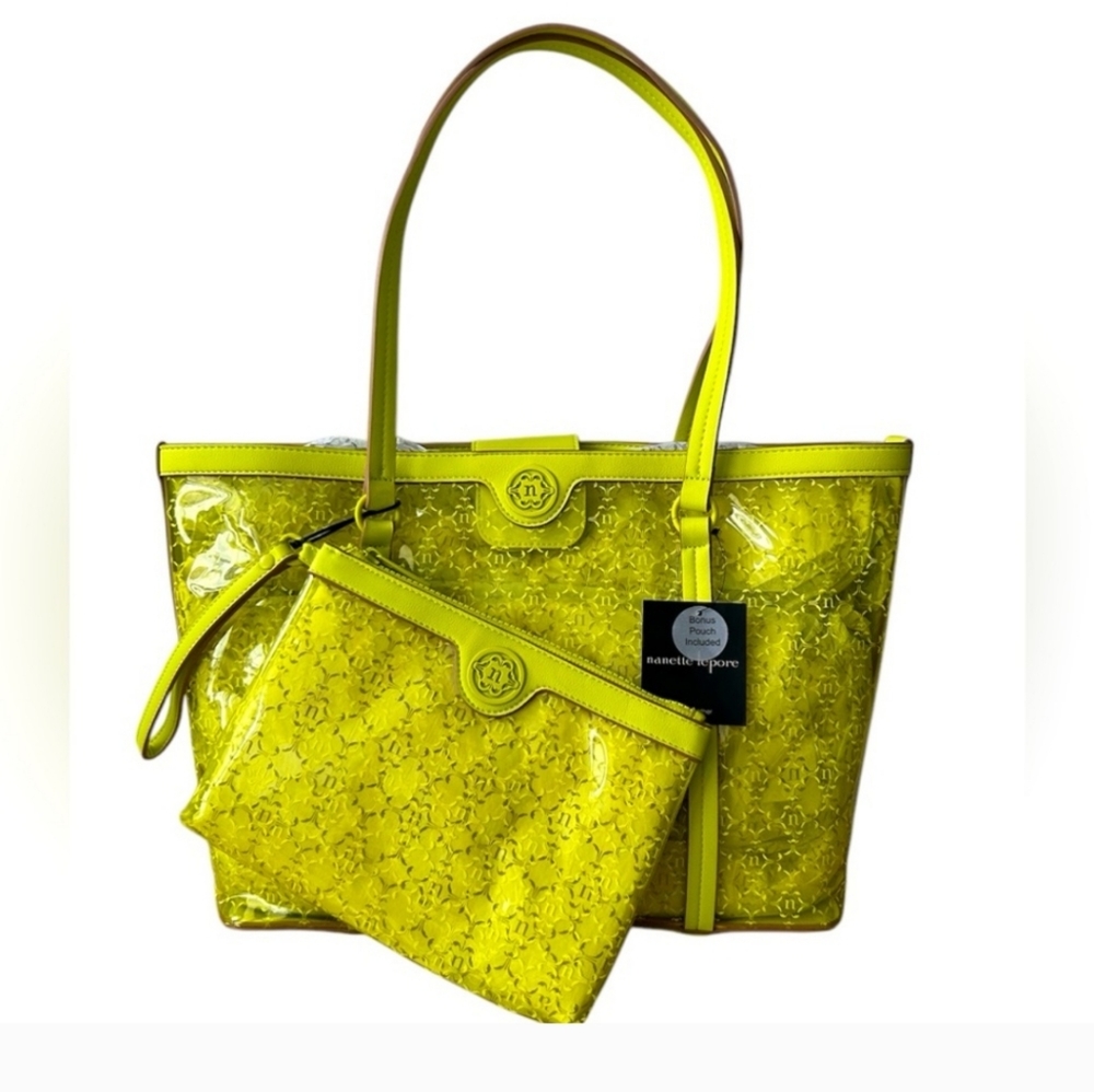 Nanette Lepore Neon Tote and Pouch Set